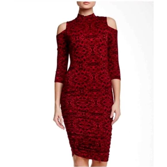 NWT Jessica Simpson Cold Shoulder Sweaterdress - Edgy Artistic Print Medium - Picture 1 of 11